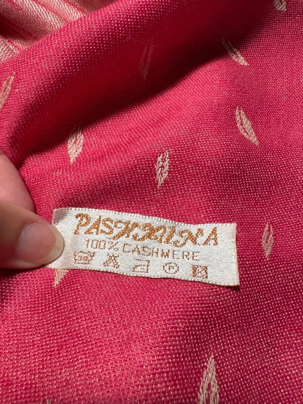 100% cashmere pashmina - peacock feather pattern